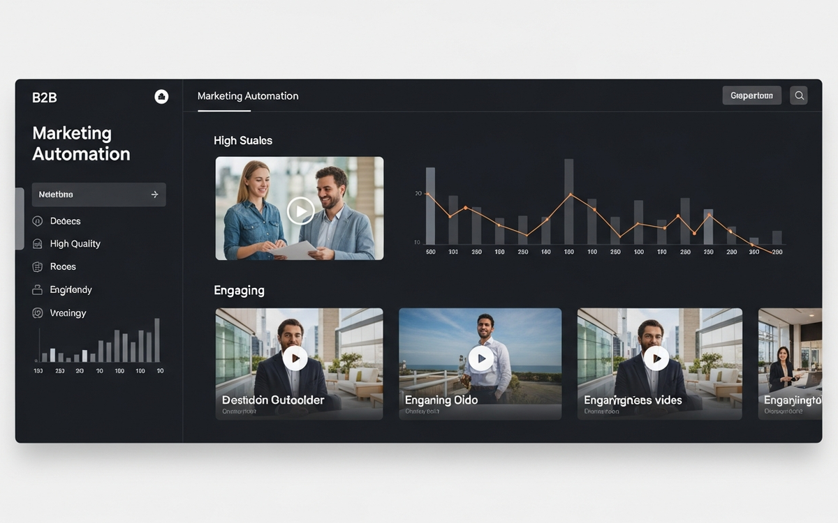 Dashboard für Marketing-Automatisierung mit Fotos und Videos