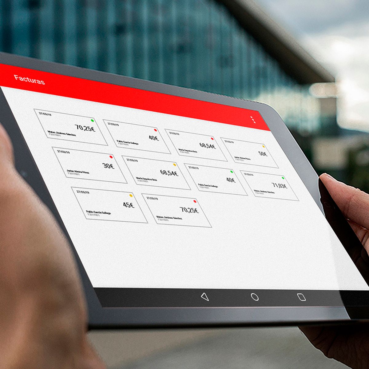 Mockup de la app