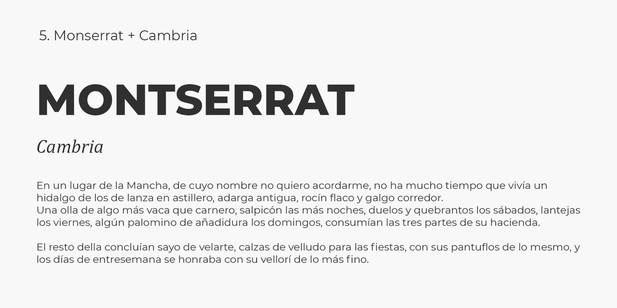 Ejemplo de uso de tipografías