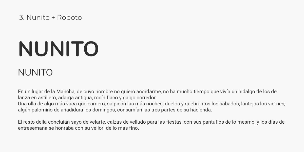 Ejemplo de uso de tipografías