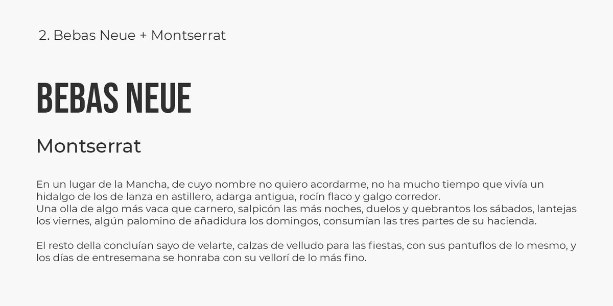 Ejemplo de uso de tipografías