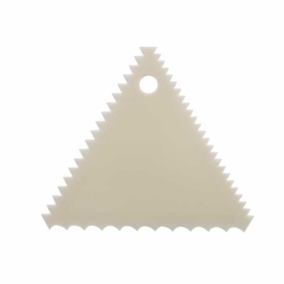 Triangular flexible plastic spatula