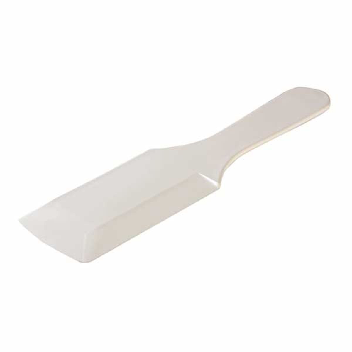 White plastic spatula with angled blade