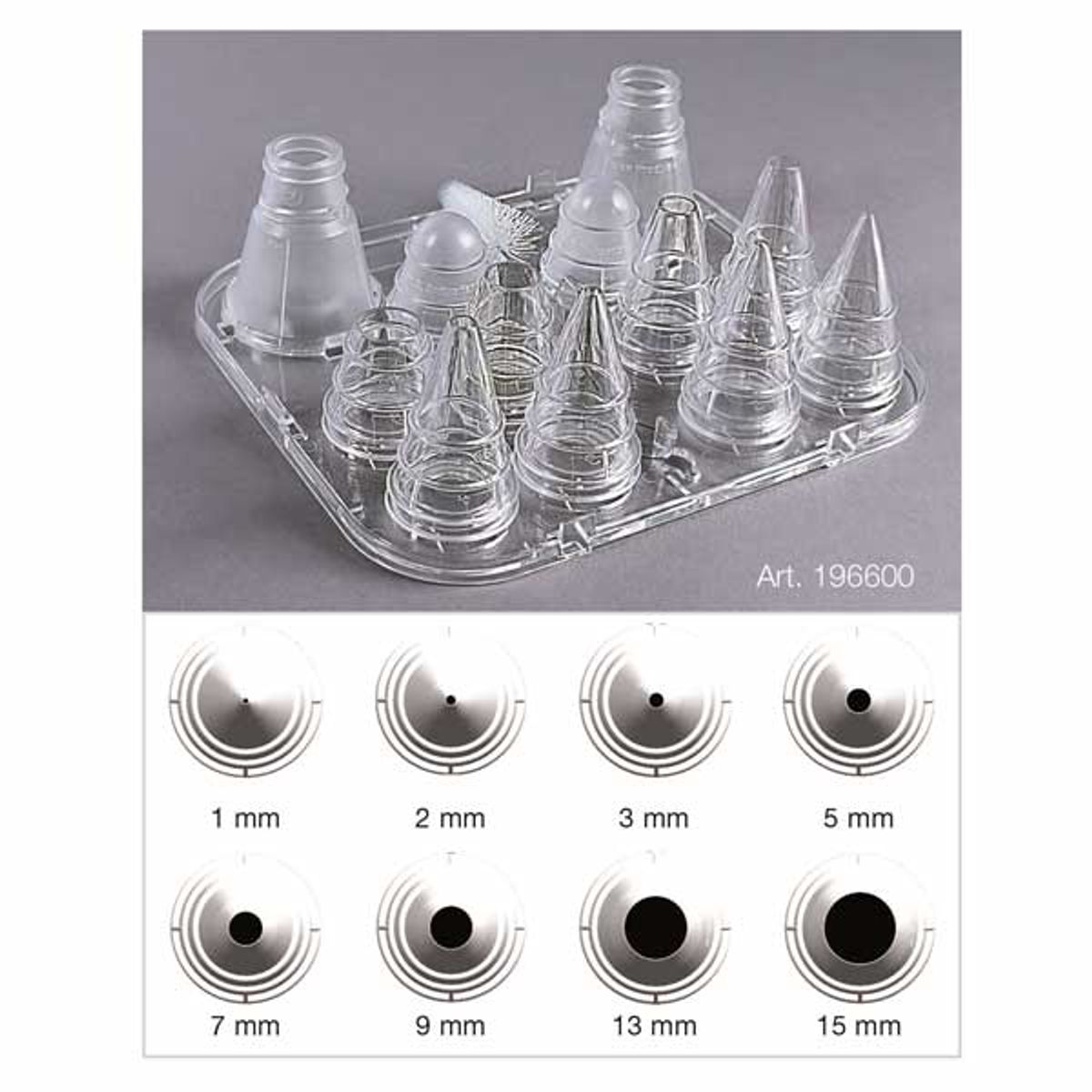 Clear piping tip set for piping bags 1