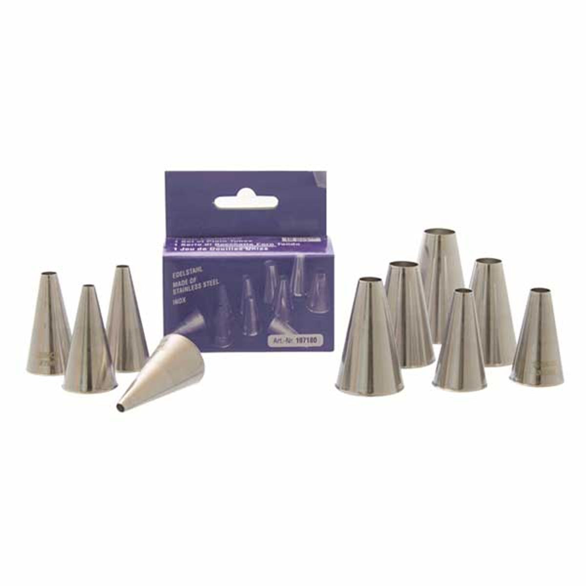 Round piping tip set for piping bags