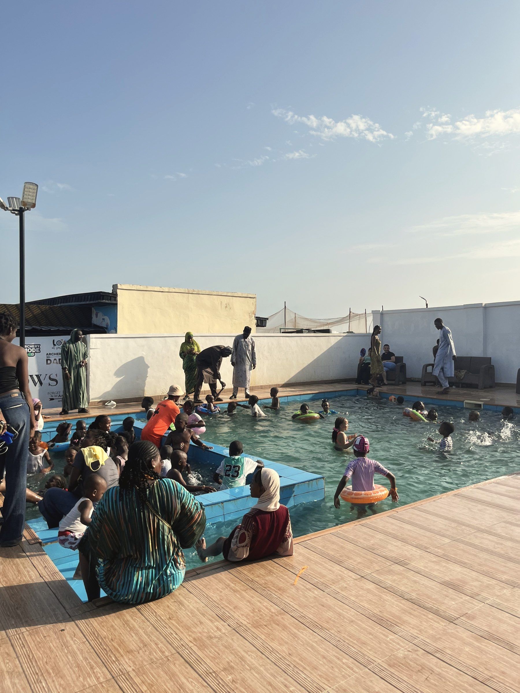 Families in the main pool