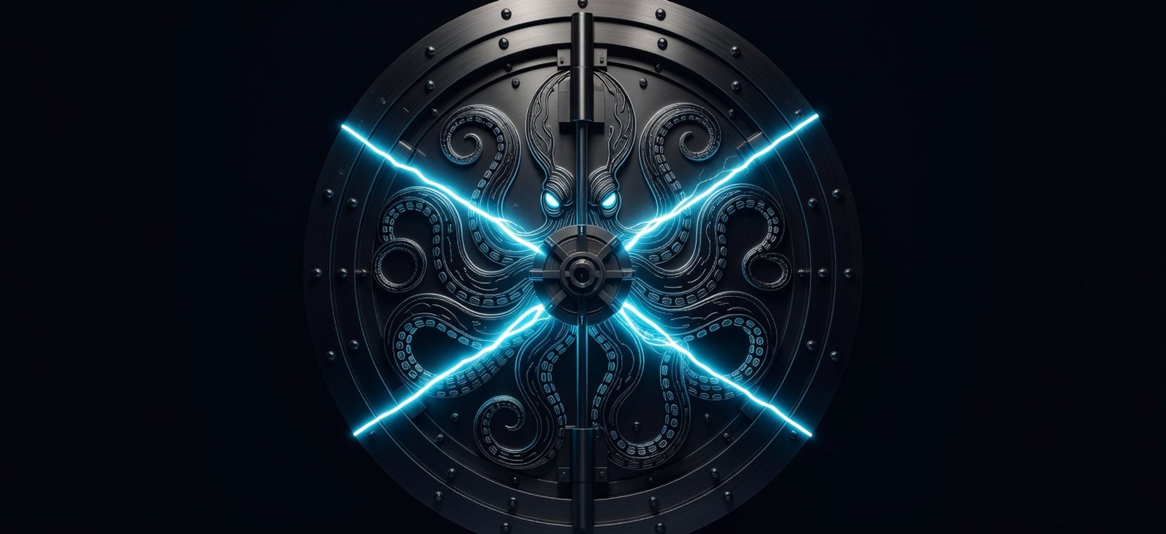 Federal bank vault door with glowing kraken emblem, representing Payward's OCC national trust company application