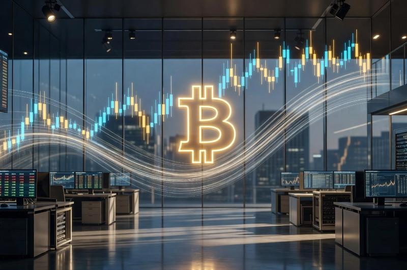 Editorial hero image showing Bitcoin rally momentum driven by ETF inflows and stablecoin liquidity