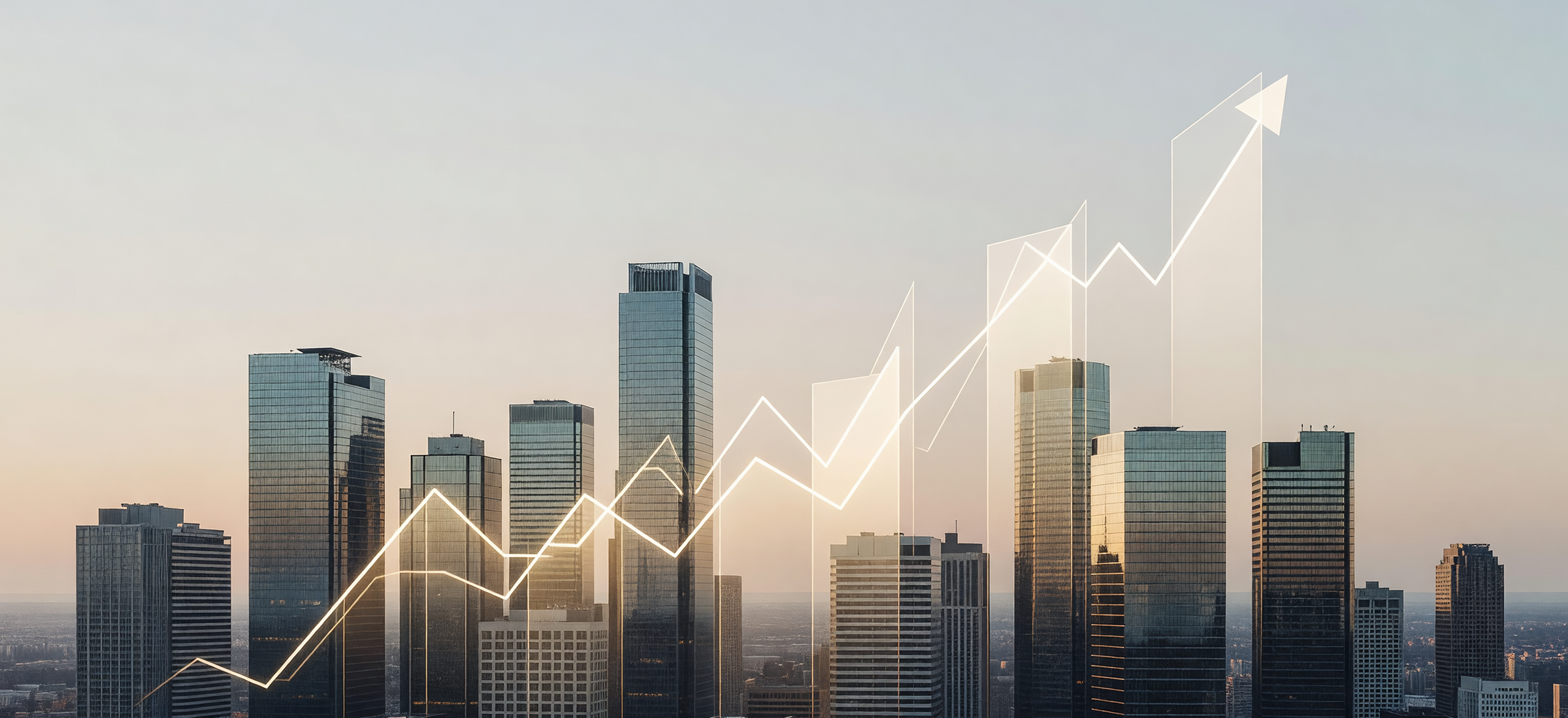 Bitcoin price chart rising against a city skyline at dawn, symbolizing the $80K breakout