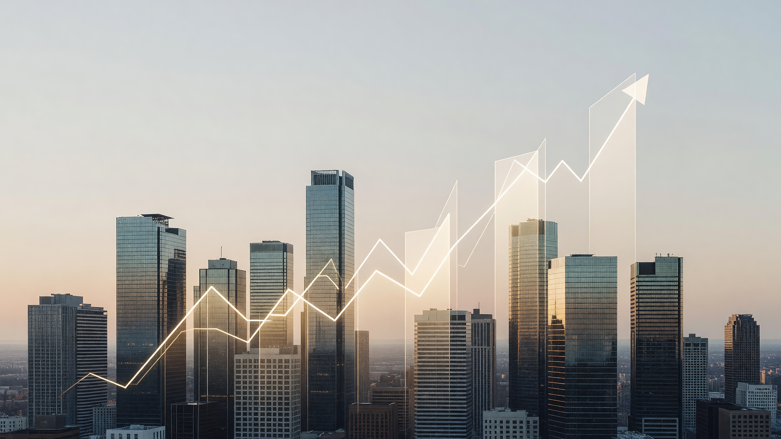 Bitcoin price chart rising against a city skyline at dawn, symbolizing the $80K breakout