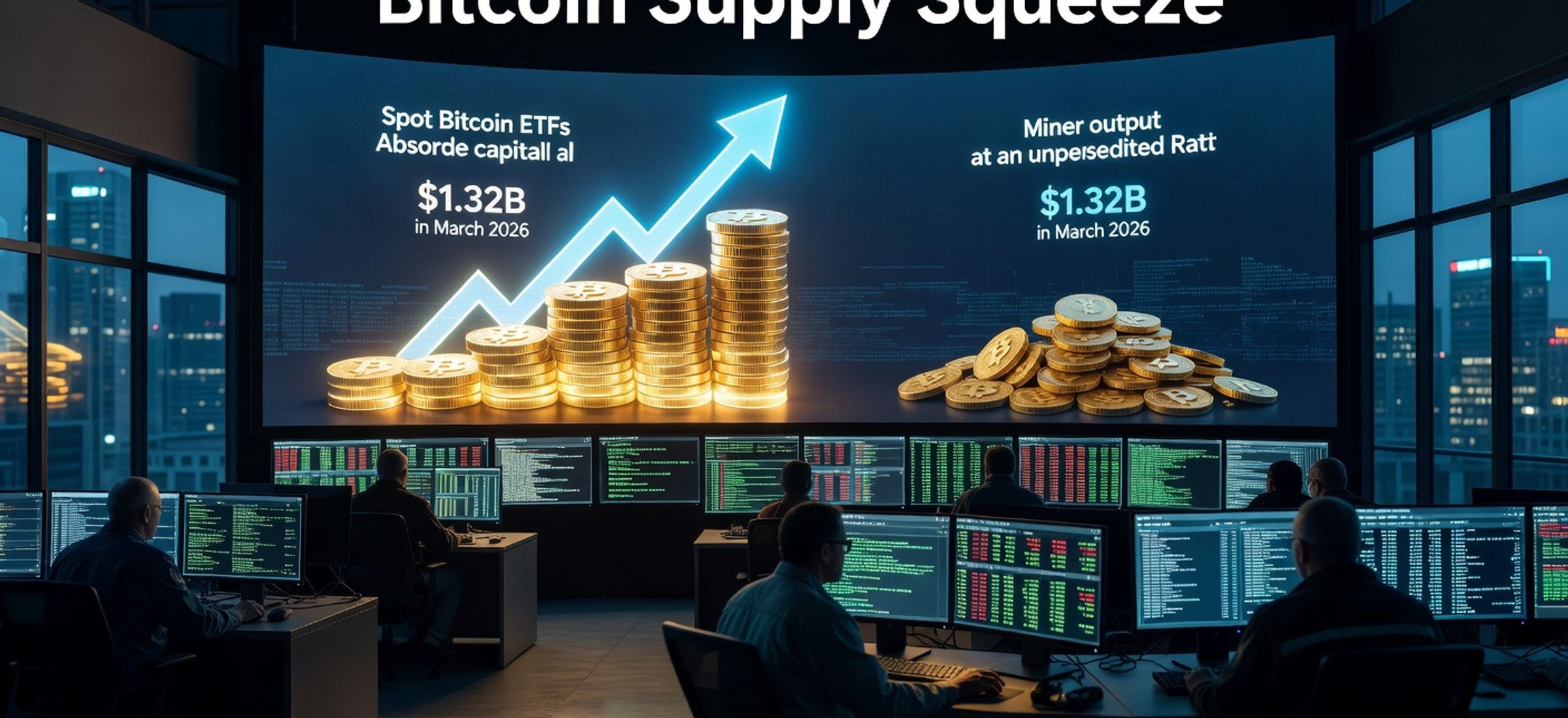 Editorial hero image for Bitcoin Supply Squeeze: ETFs Are Absorbing More BTC Than Miners Produce