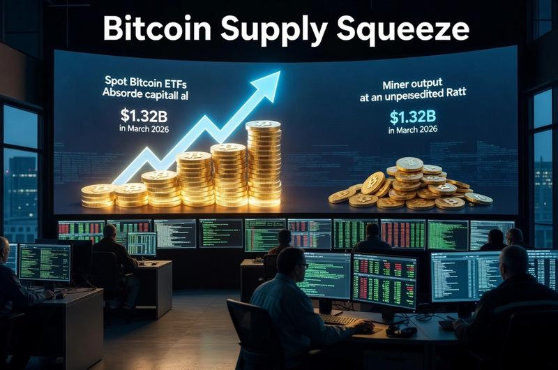Editorial hero image for Bitcoin Supply Squeeze: ETFs Are Absorbing More BTC Than Miners Produce