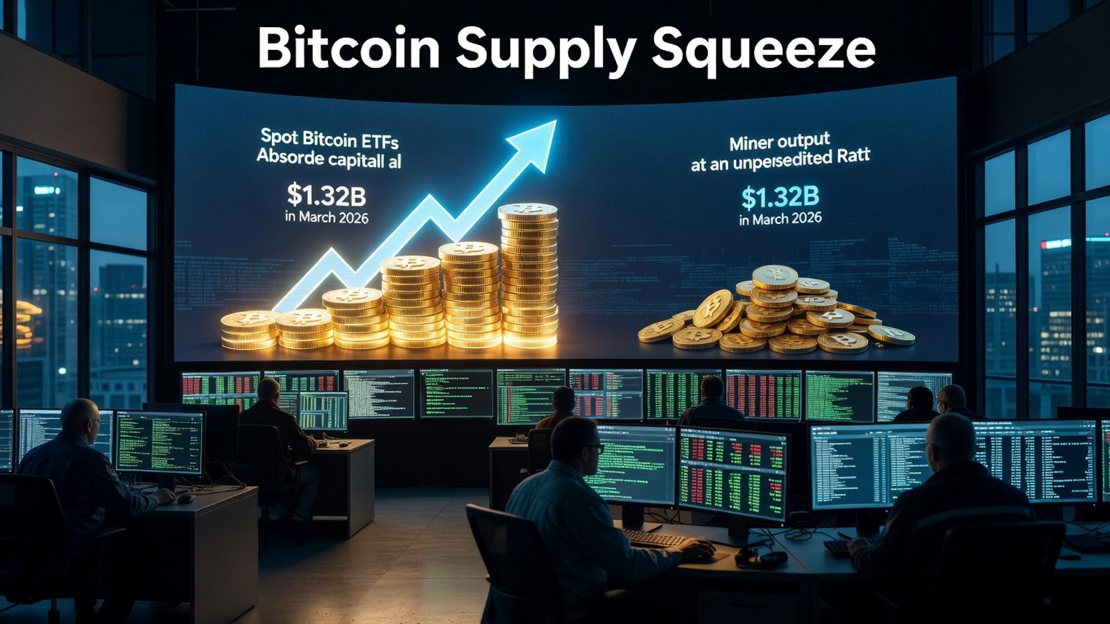 Editorial hero image for Bitcoin Supply Squeeze: ETFs Are Absorbing More BTC Than Miners Produce