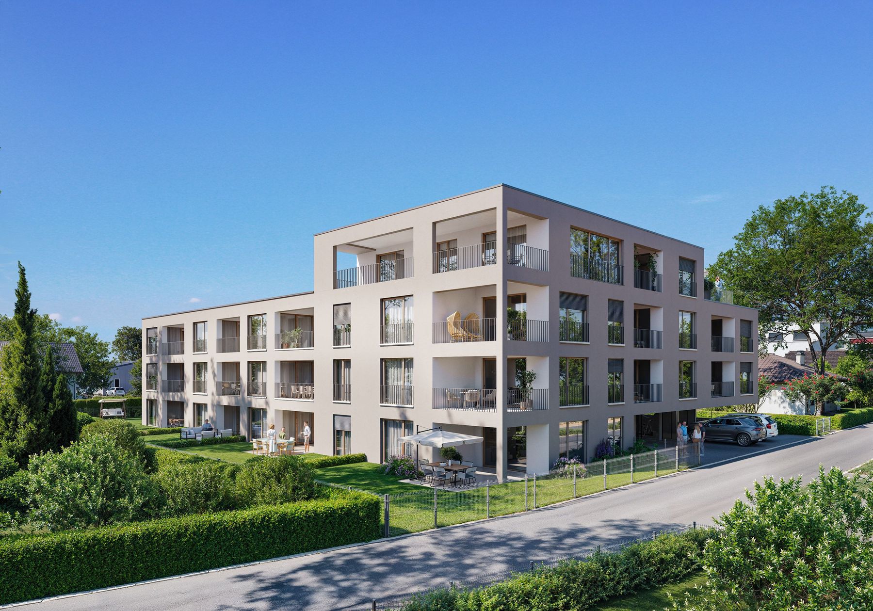Visualisierung von der Überbauung AACH.20 an der Aachstrasse in Erlen