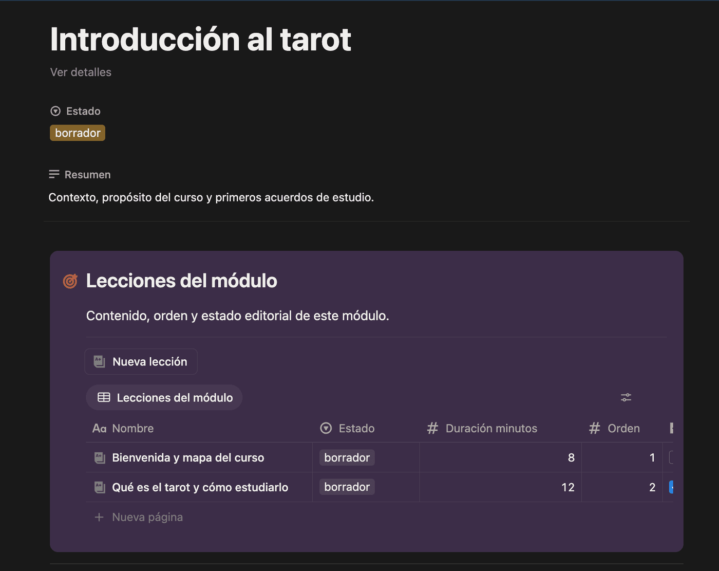 Lecciones en Módulos de Prosor