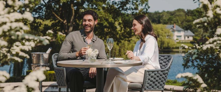Raising a toast at the table