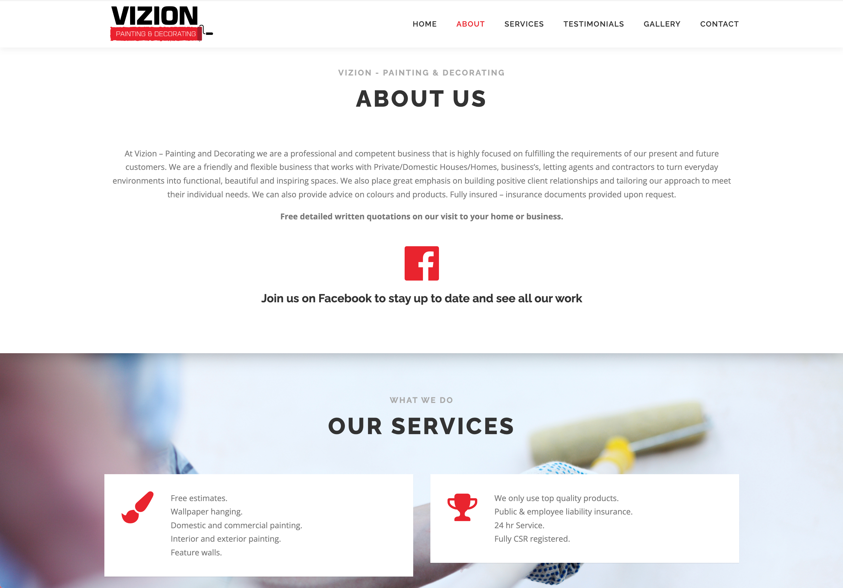 Vizion Painting & Decorating mockup 1