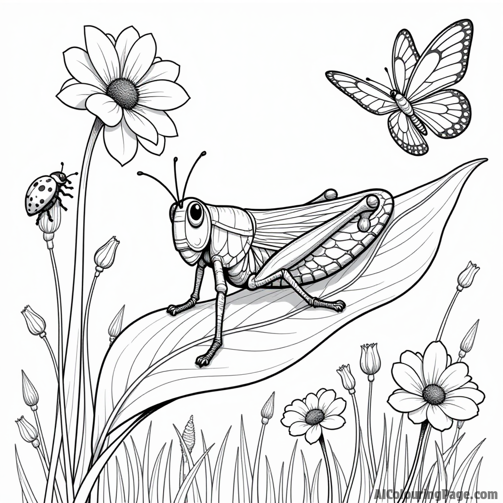 Free Grasshopper Coloring Pages