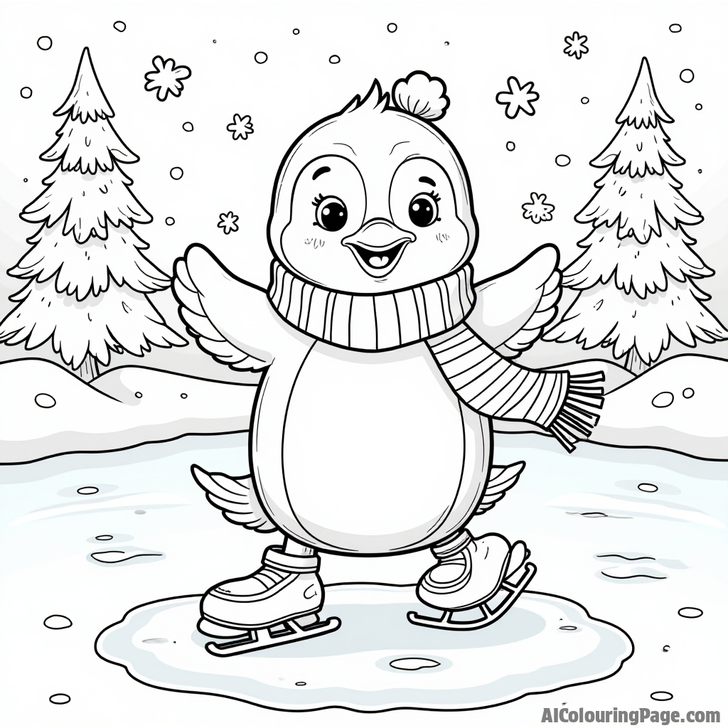 Free Ice Skating Coloring Pages