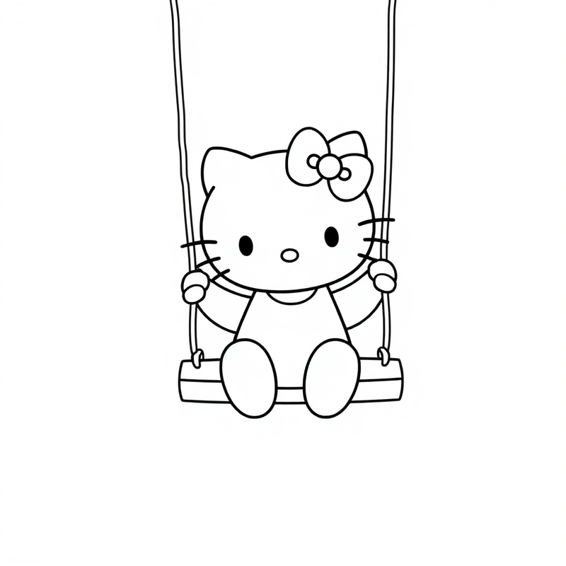 Hello Kitty on a swing