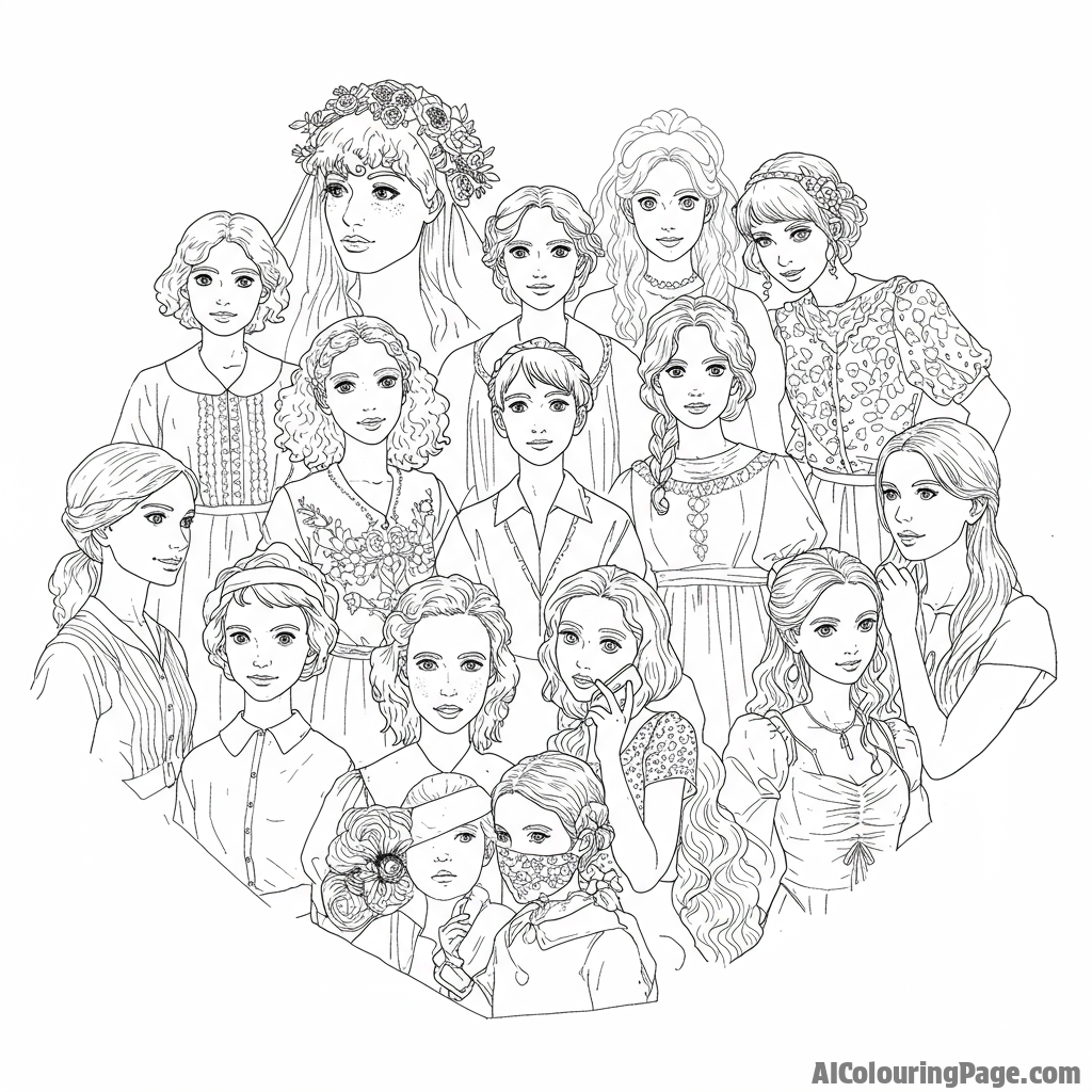 A collage highlighting iconic moments of female friendship across history.