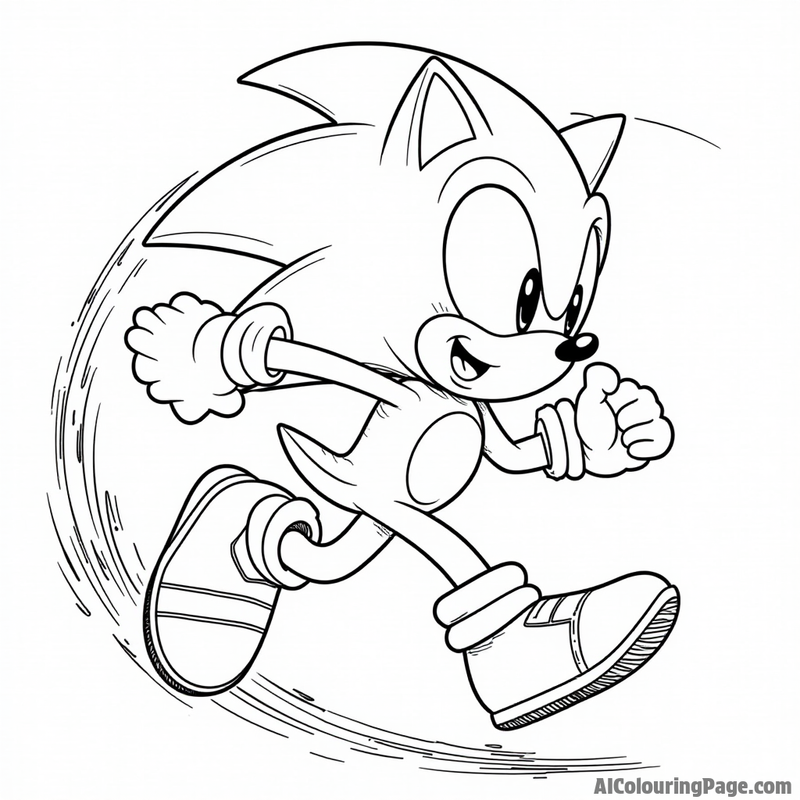 Sonic running through a loop