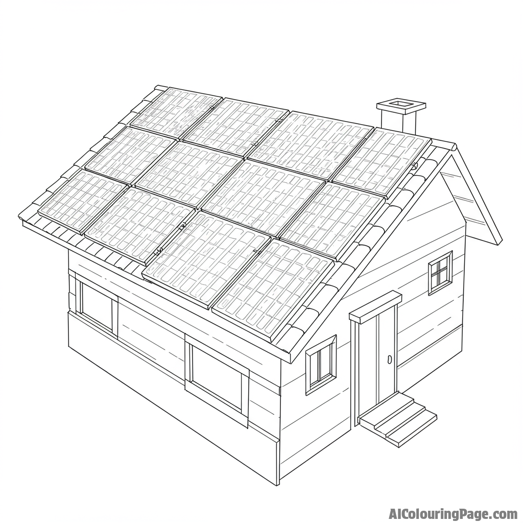 Solar panels on a rooftop, powering a home sustainably.