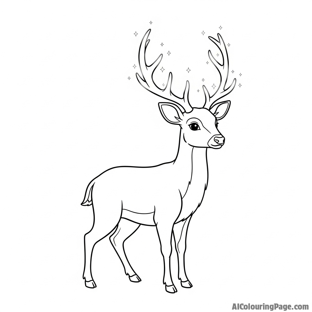 A deer with shimmering, insubstantial antlers made of pure light.