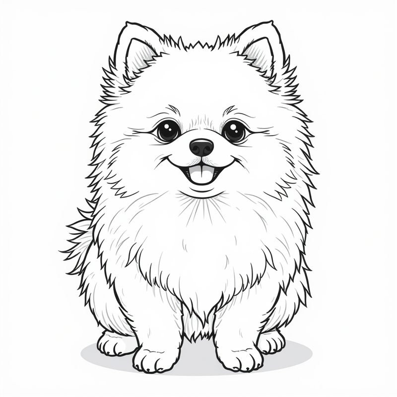 A cute Pomeranian with a fluffy coat