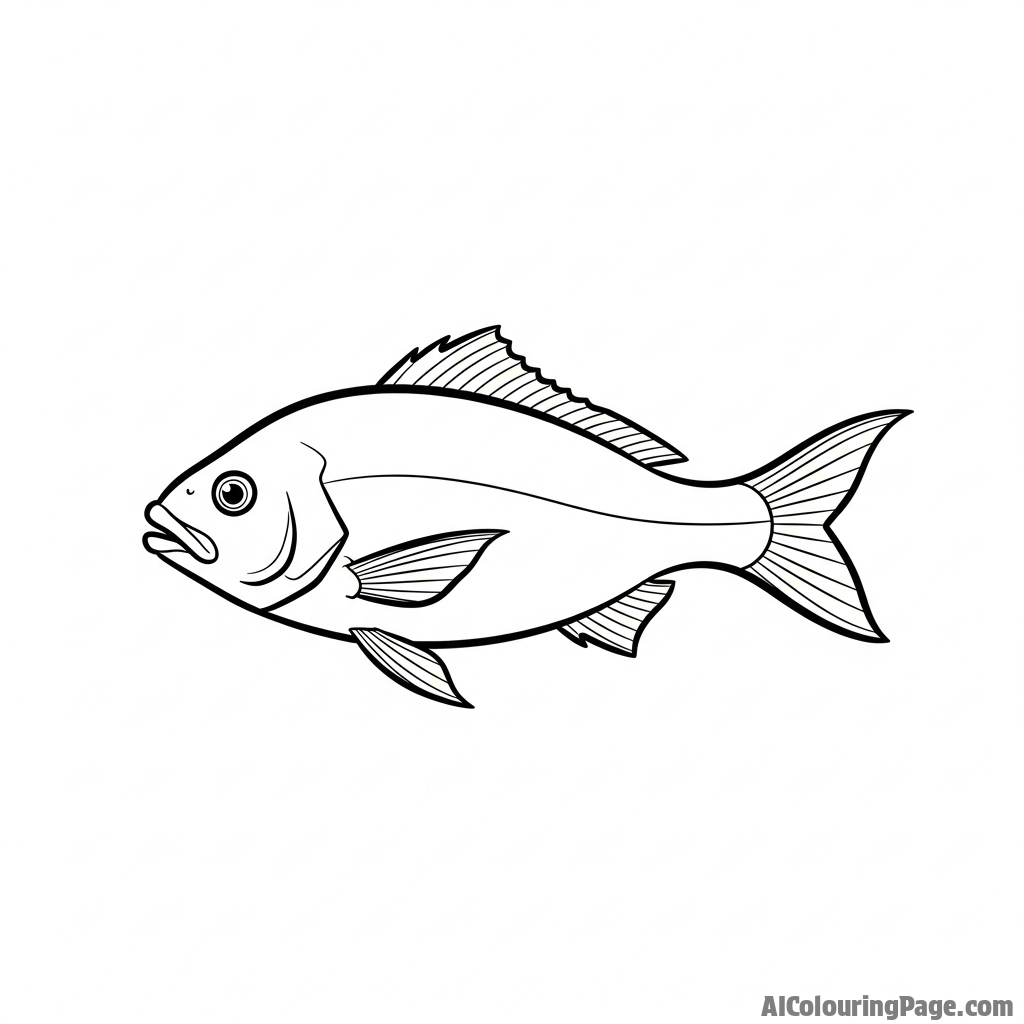 A minimalist ink wash painting of a single fish.