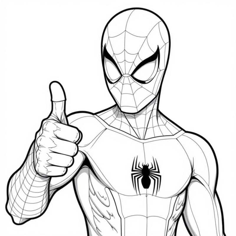 Spiderman Thumbs Up coloring page