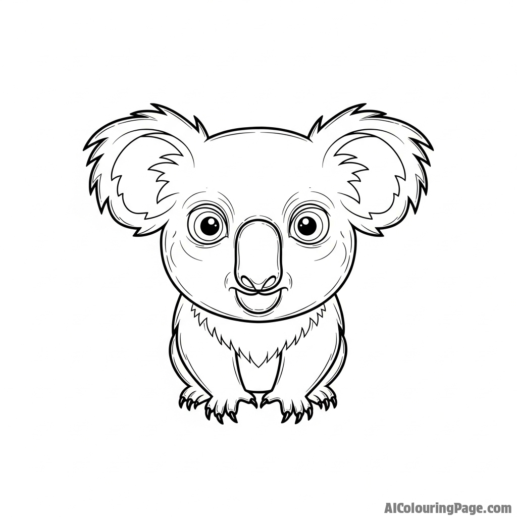 A koala captured with a fisheye lens, distorting its round features.