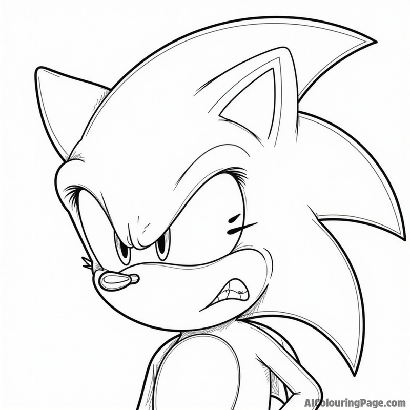 Sonic's face with an angry expression