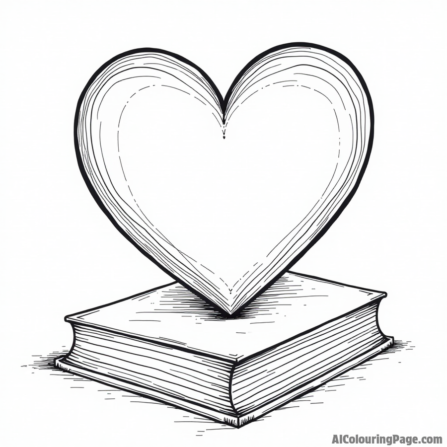 Heart with a book on top of it