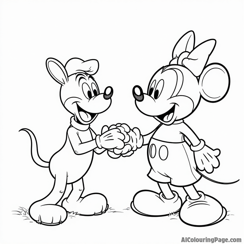 Mickey Mouse and Pluto playing fetch