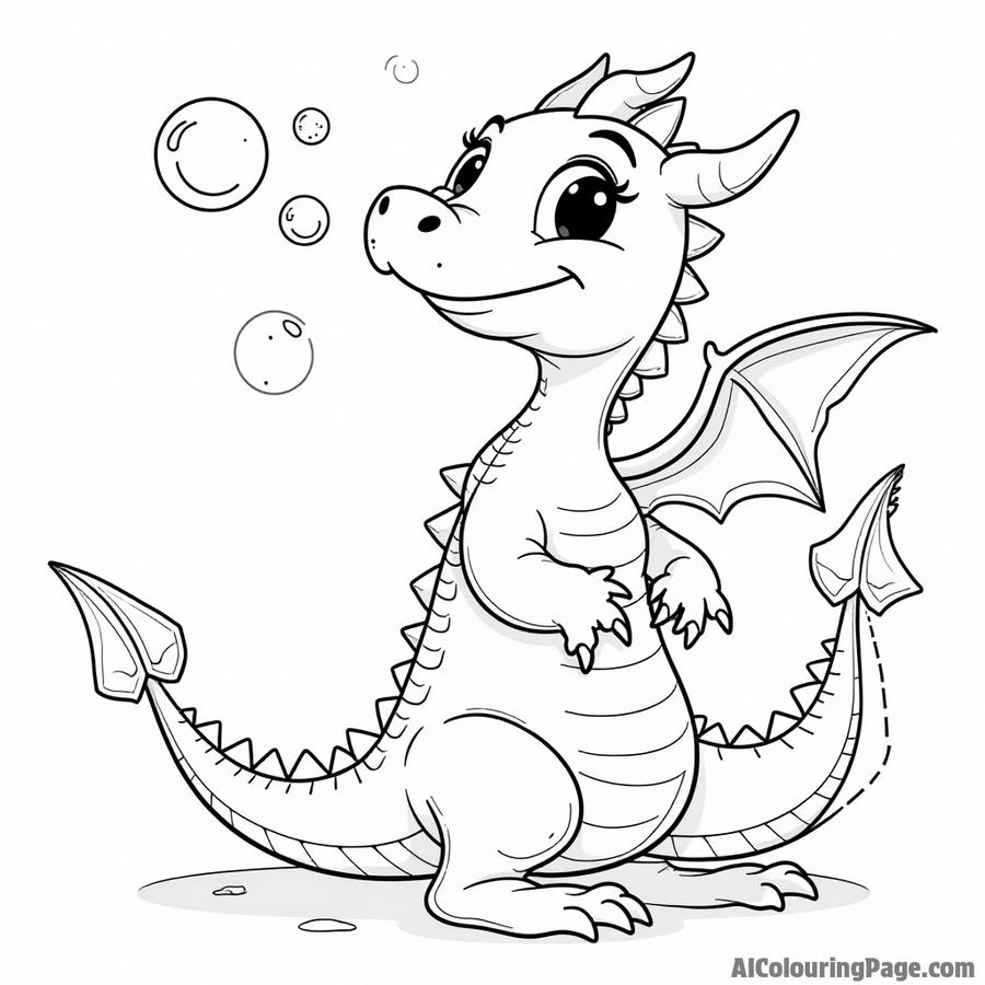 Dragon blowing bubbles