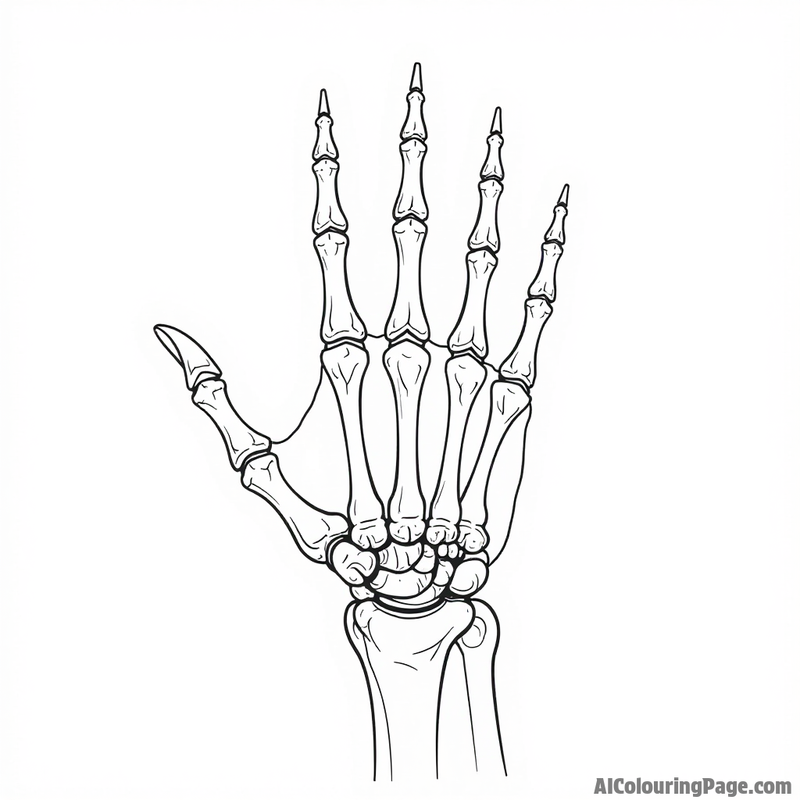 Skeletal hand reaching out