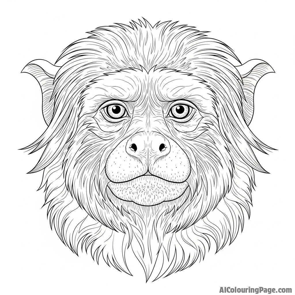 A close-up on the expressive, wrinkled face of an elderly tamarin.