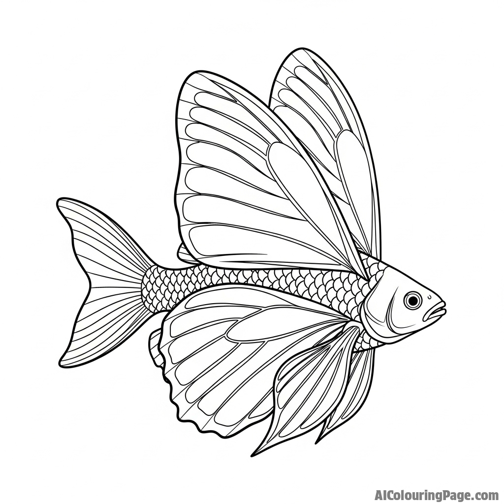 A fish with butterfly-like wings for fins.