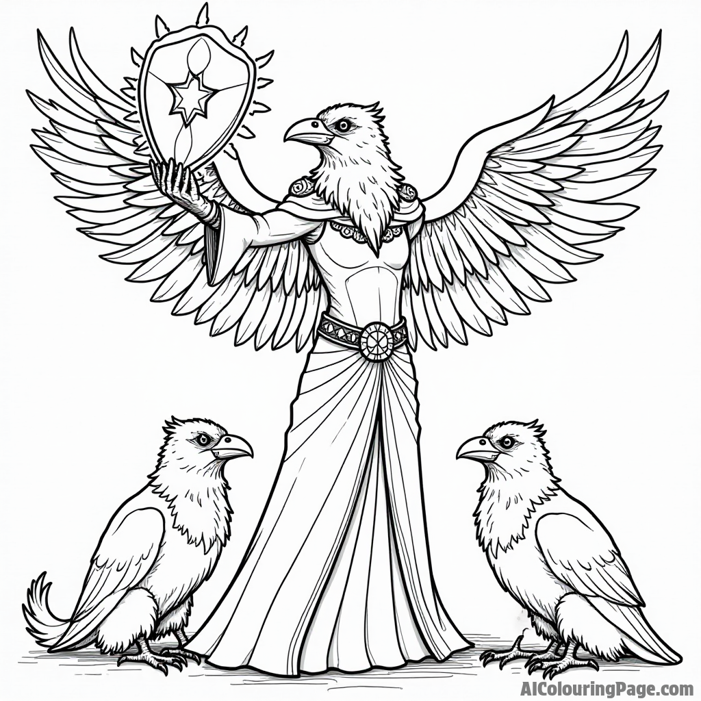 Raven casting a protective shield, surrounded by mystical energy, with her friends looking impressed and supportive beside her.