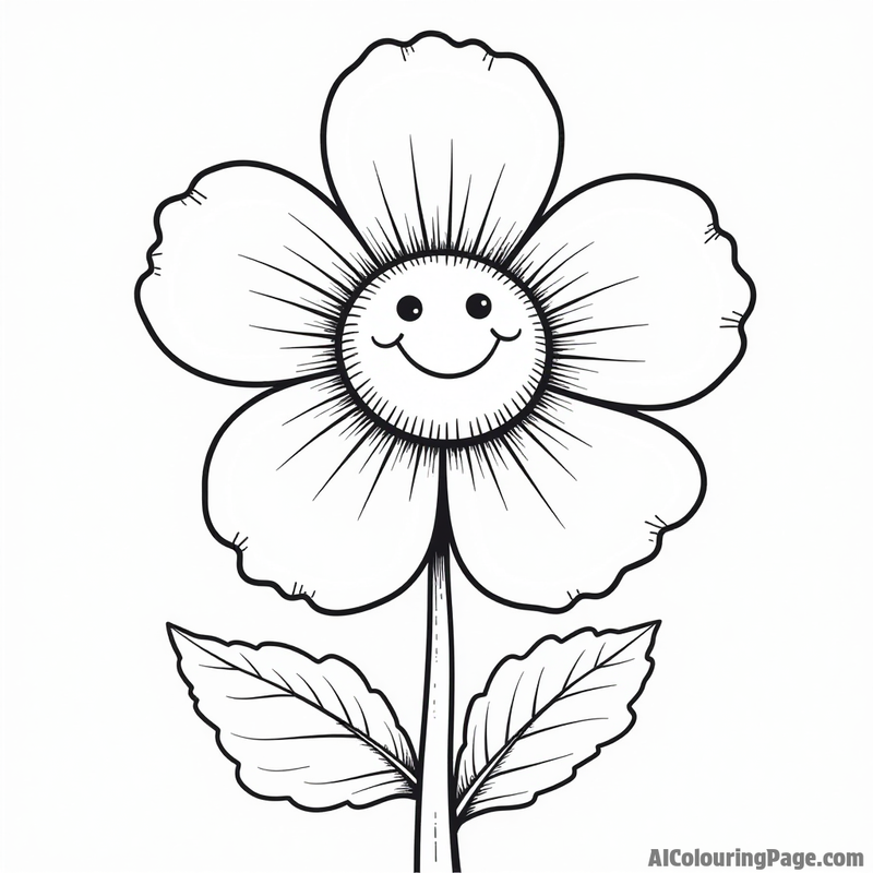 A giant flower with smiling petals