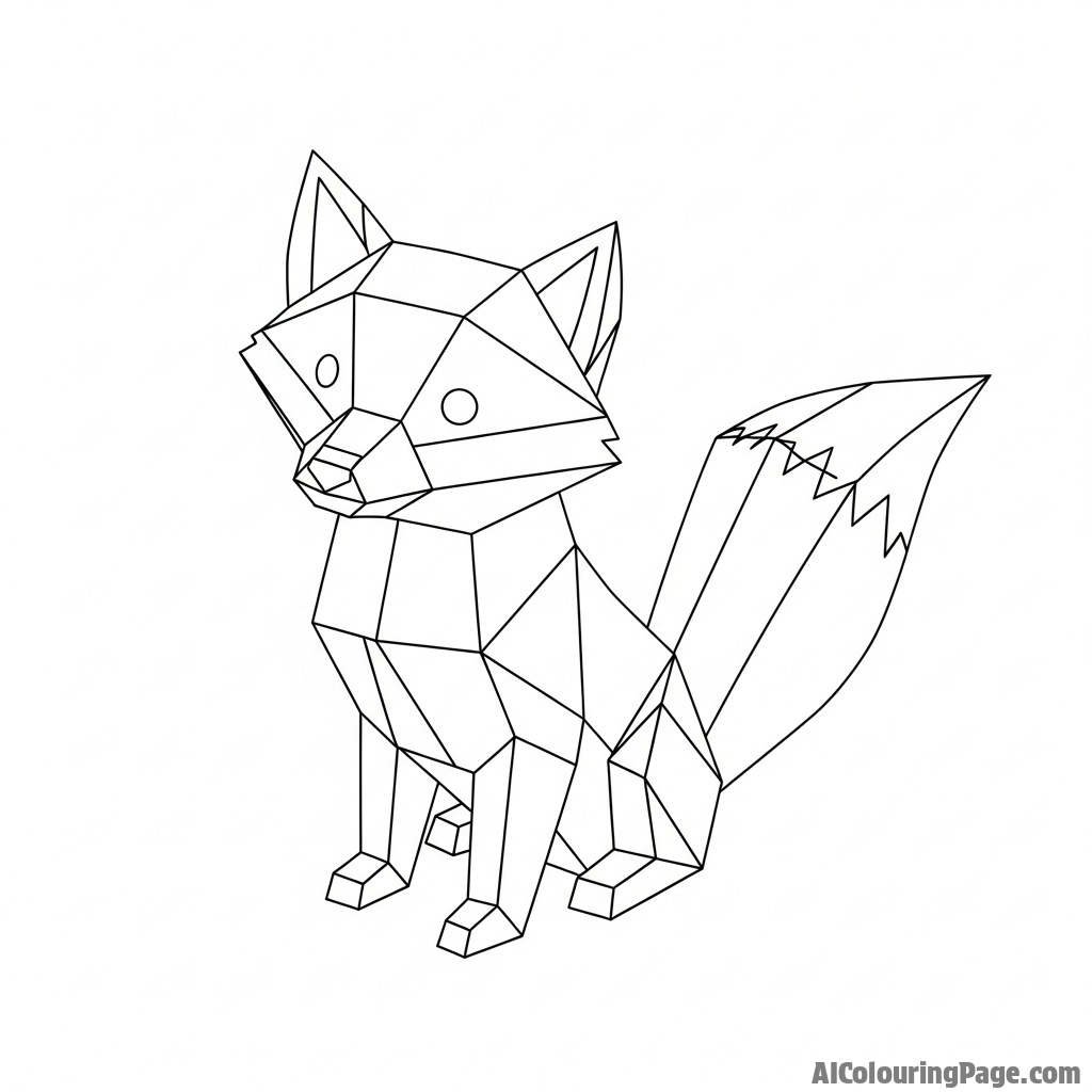 A papercraft sculpture of a fox, made from folded and layered sheets.