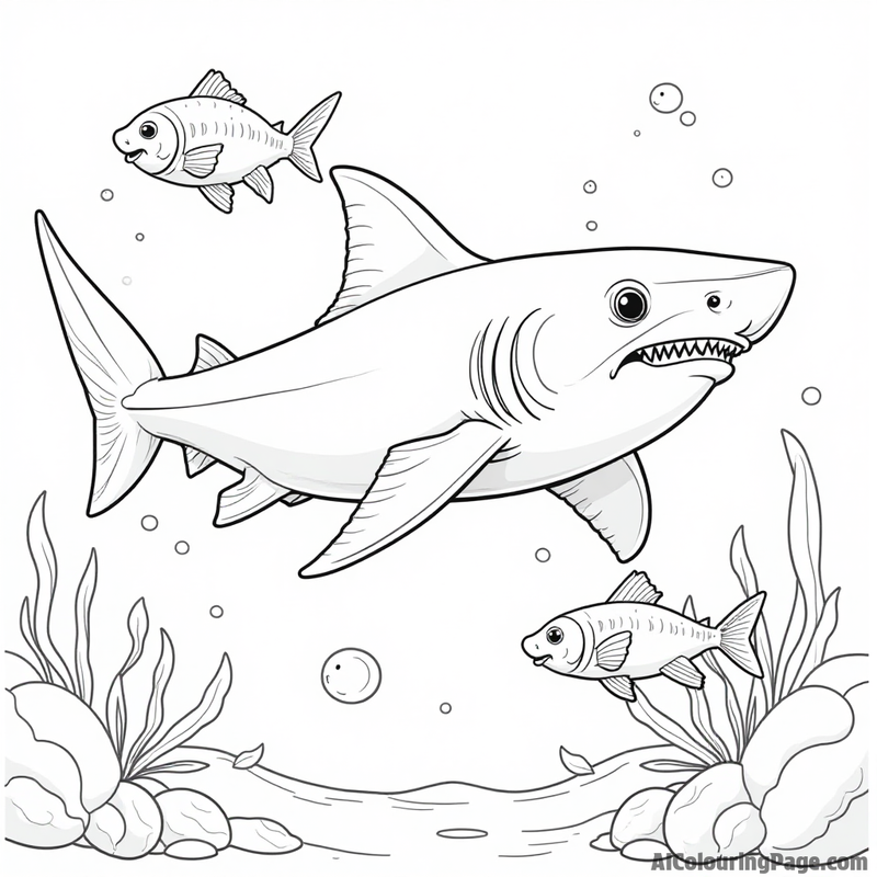 Shark swimming with fish