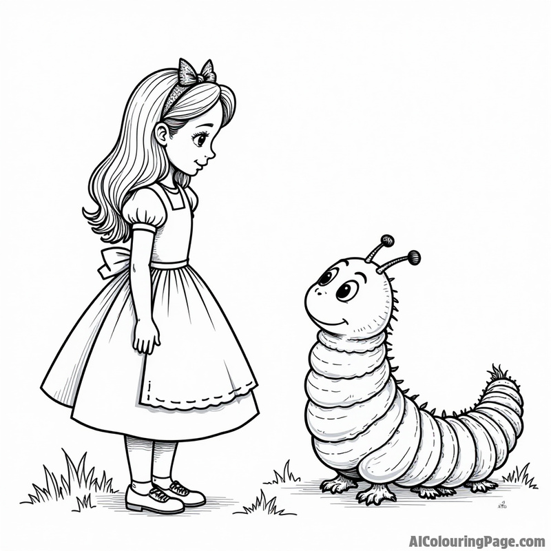 Alice talking to the caterpillar