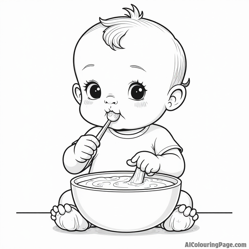 Baby eating from a bowl