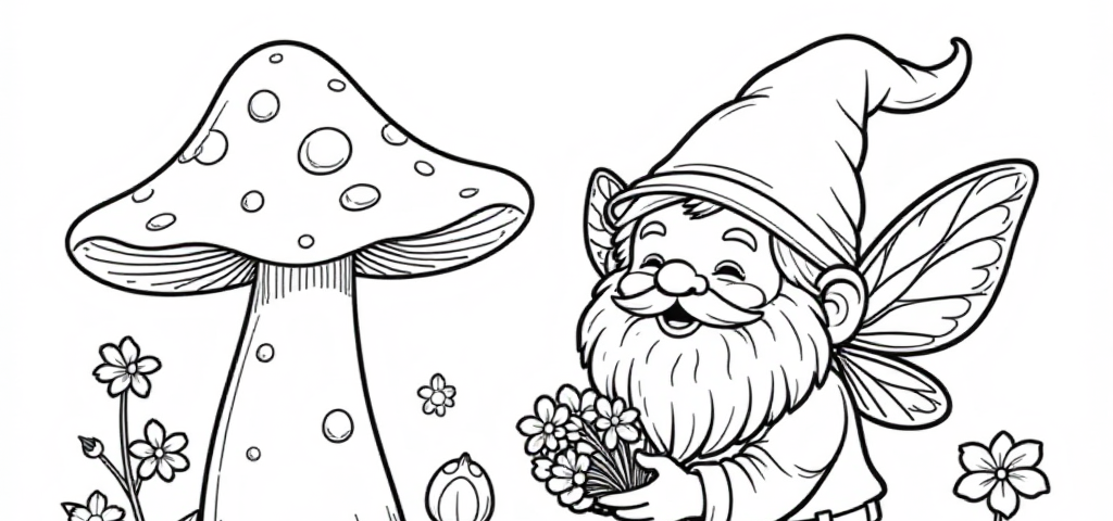 Free Gnome Coloring Pages