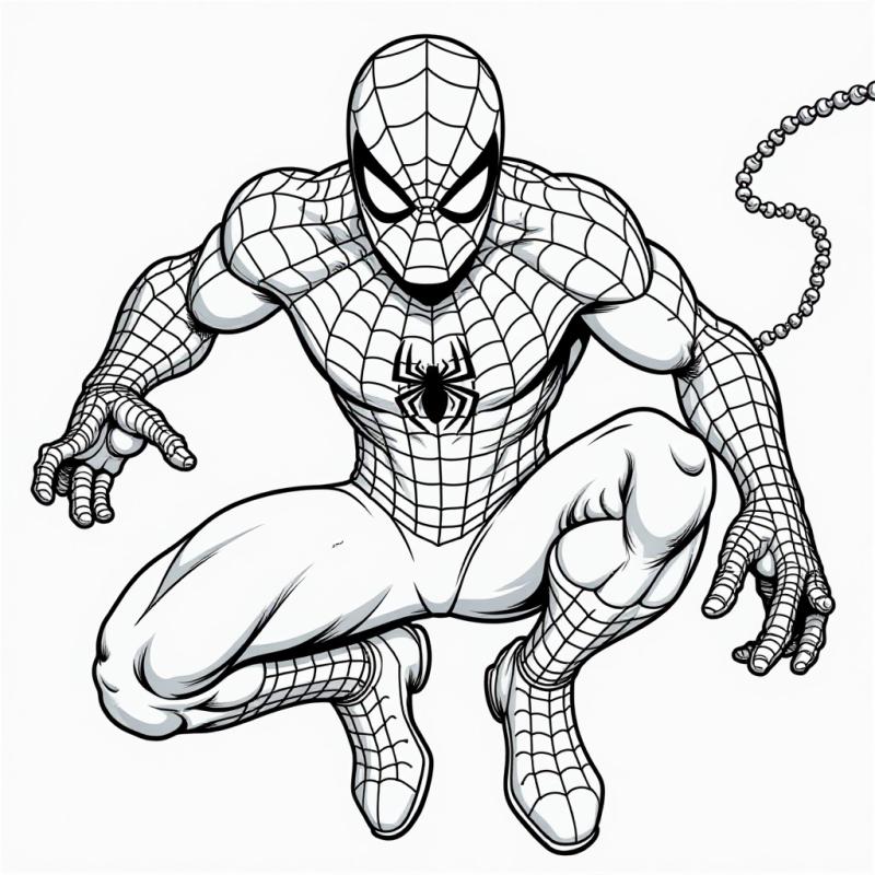 Spiderman posing coloring page