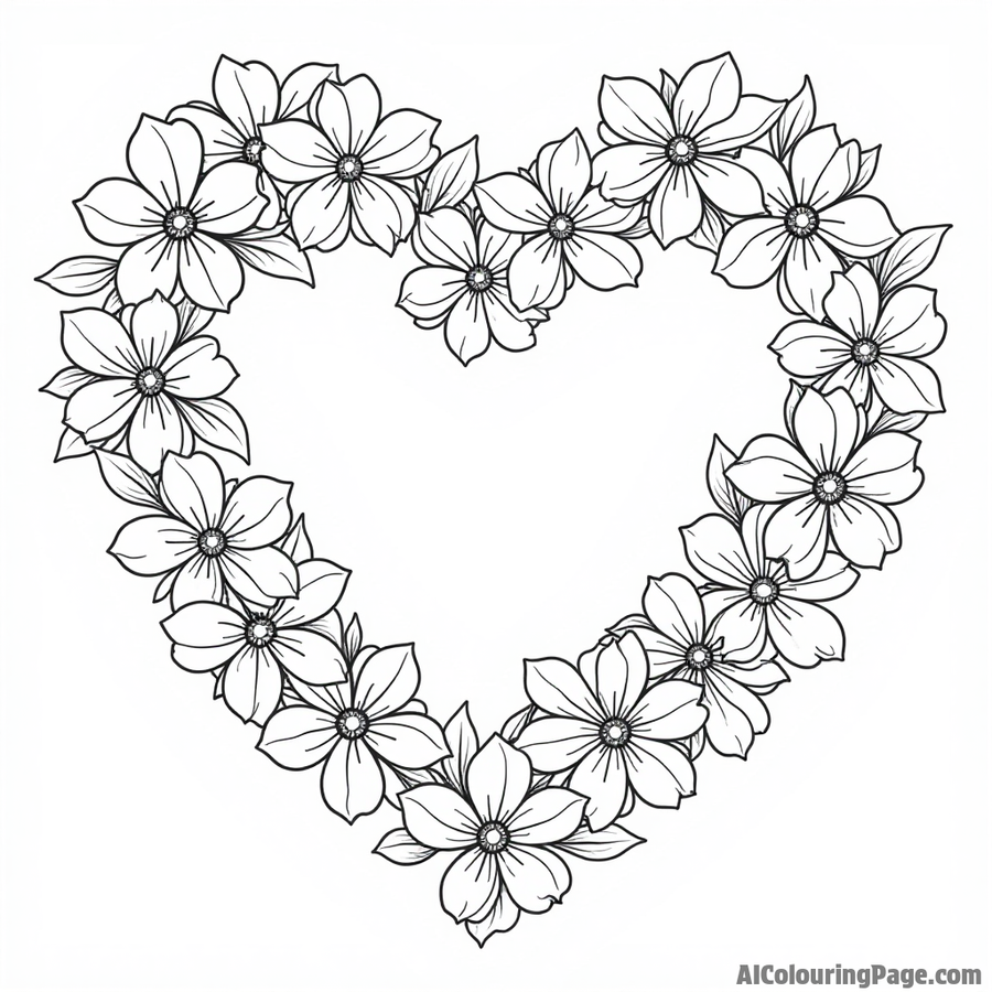 A heart shaped arrangement of jasmine flowers