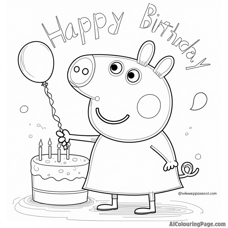 Peppa Pig celebrating her birthday