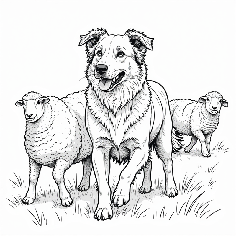 A loyal Border Collie herding sheep